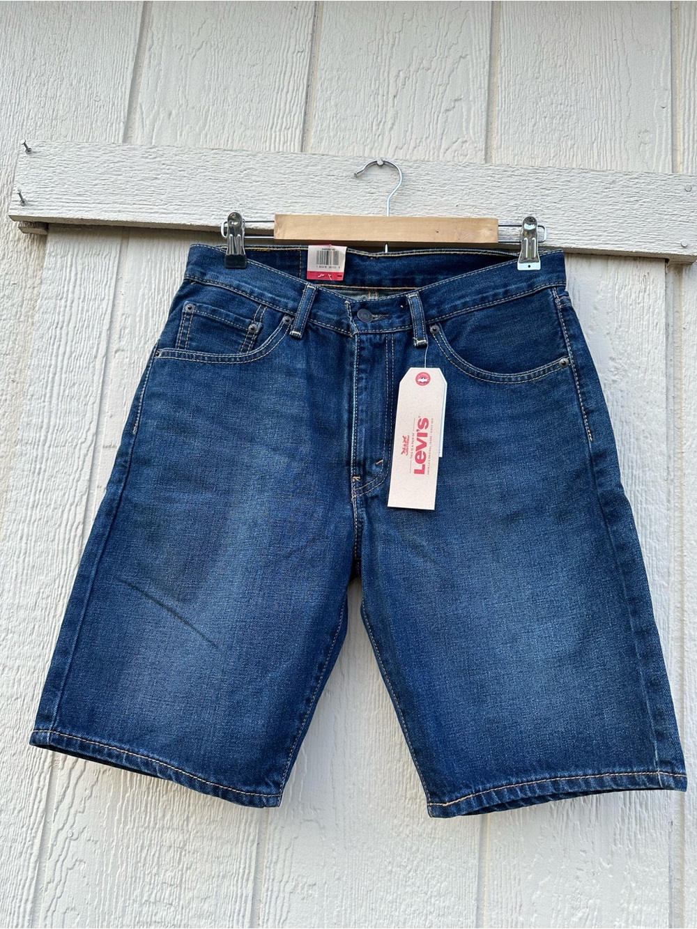 Levi's 505 Men's Shorts Premium Cotton Regular Fit Dark Denim Stonewash 34505